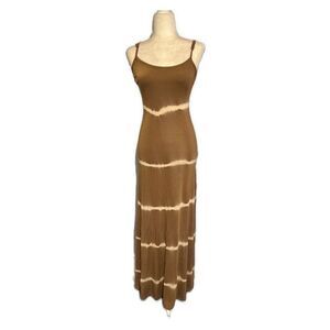 guess marciano Brown White Tie Dye Tank Maxi Dress Xs